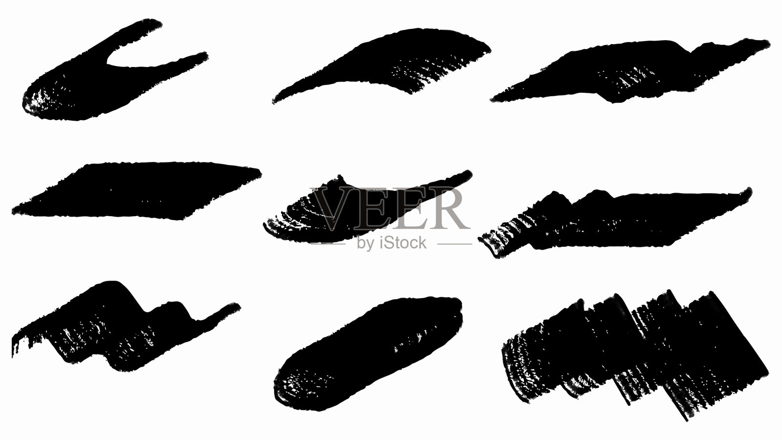 大集黑色垃圾画刷横幅插画图片素材