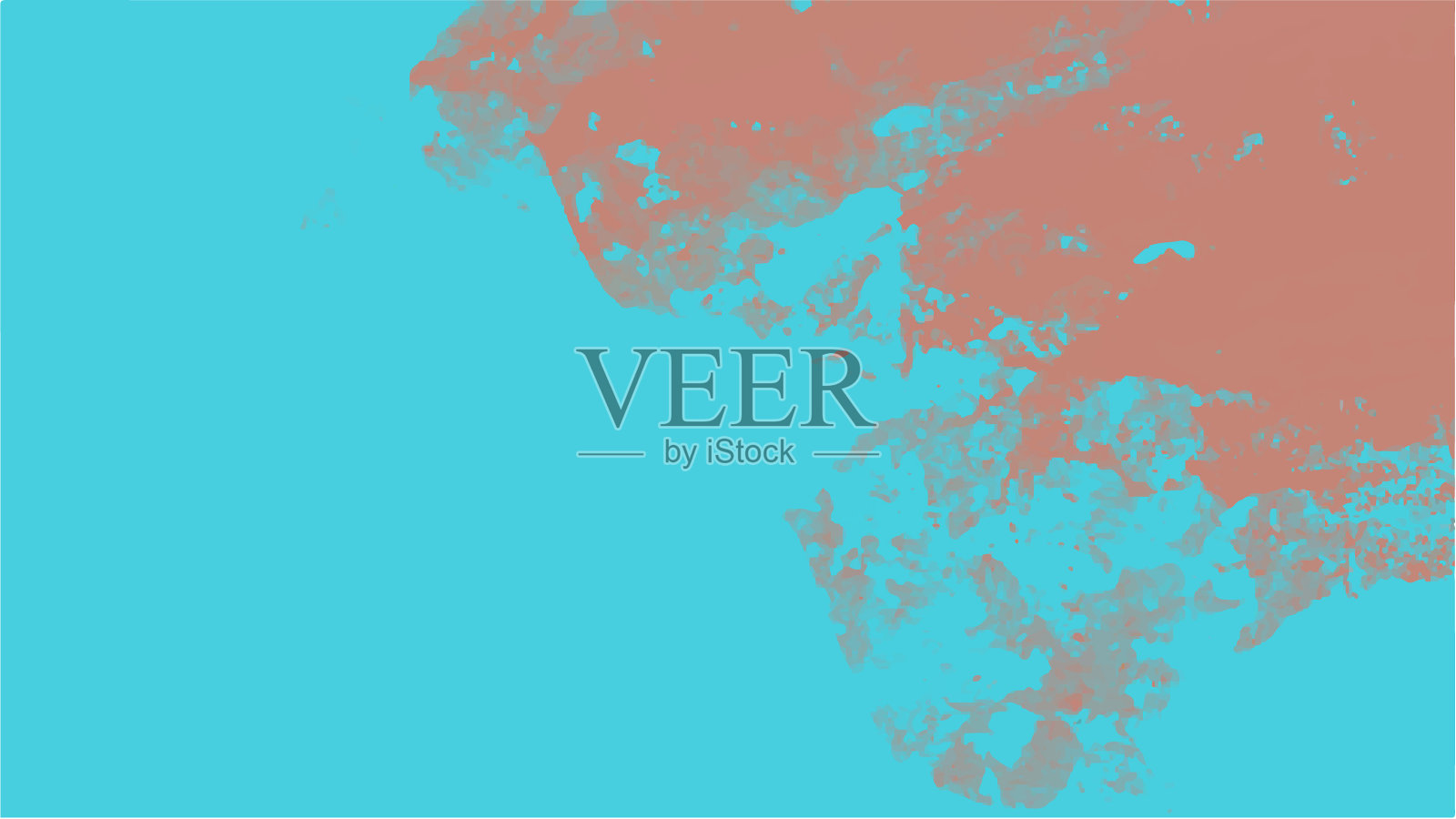 明亮的蓝色和橙色肮脏的背景色彩丰富插画图片素材