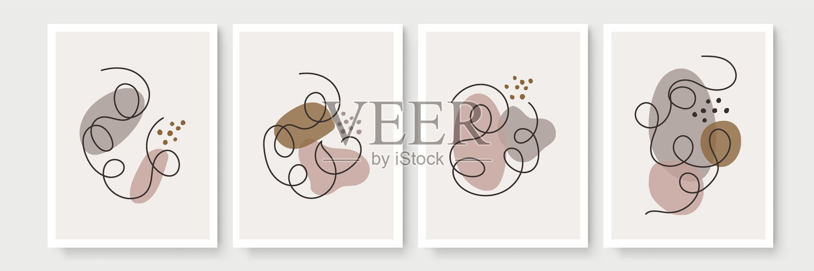 植物墙艺术设置最小和自然墙图标素材