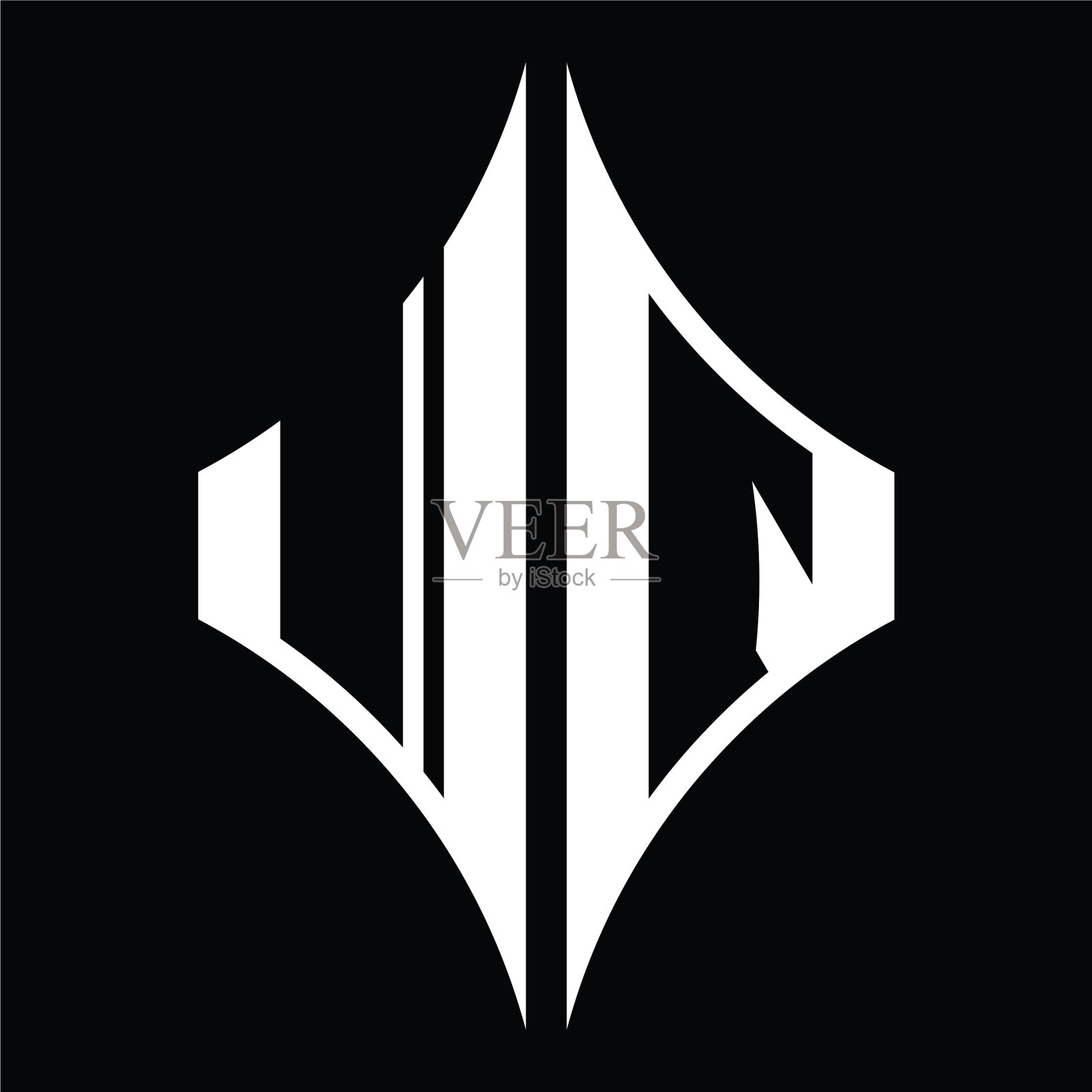 Jq标志字母与钻石形状设计插画图片素材