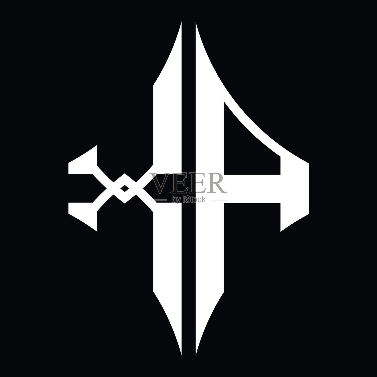 Xa标志字母组合与钻石形状设计插画图片素材