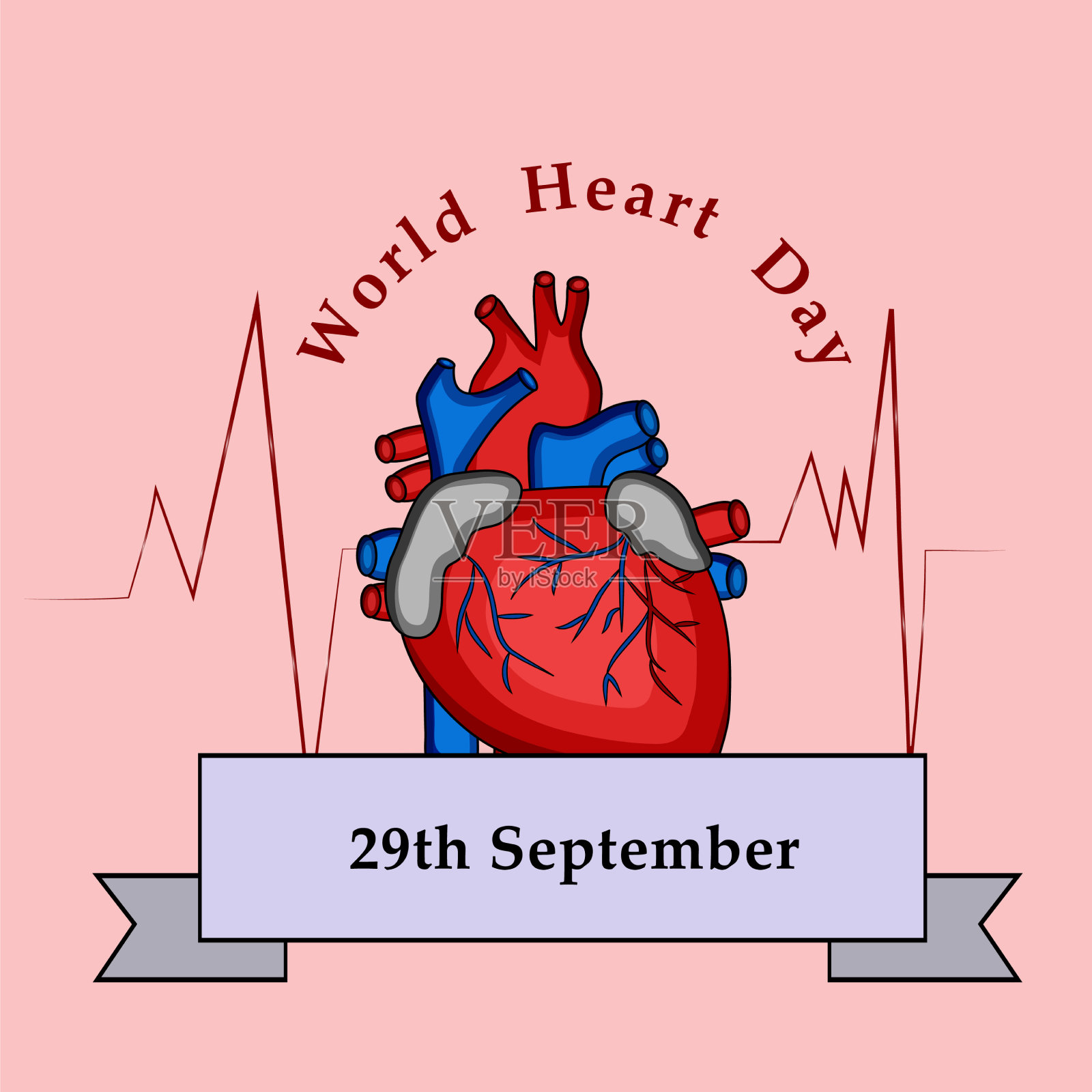 世界心脏日背景插画图片素材