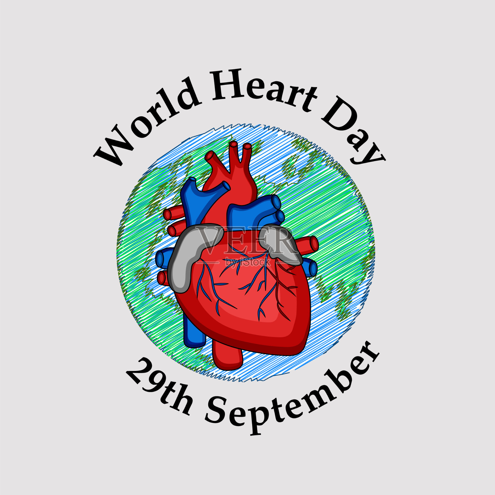 世界心脏日背景插画图片素材