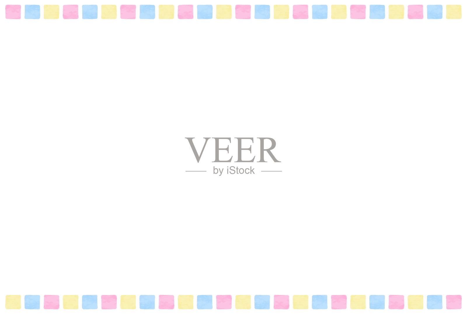 简单可爱的彩色蜡笔相框插画图片素材