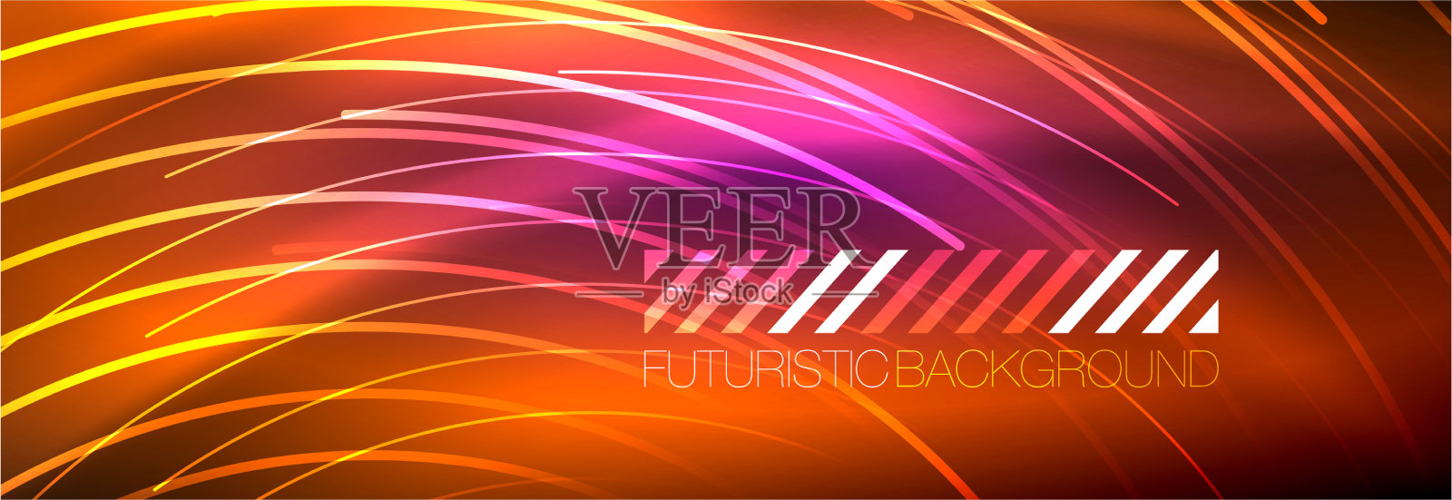 氖发光的线条，神奇的能量和光的运动插画图片素材