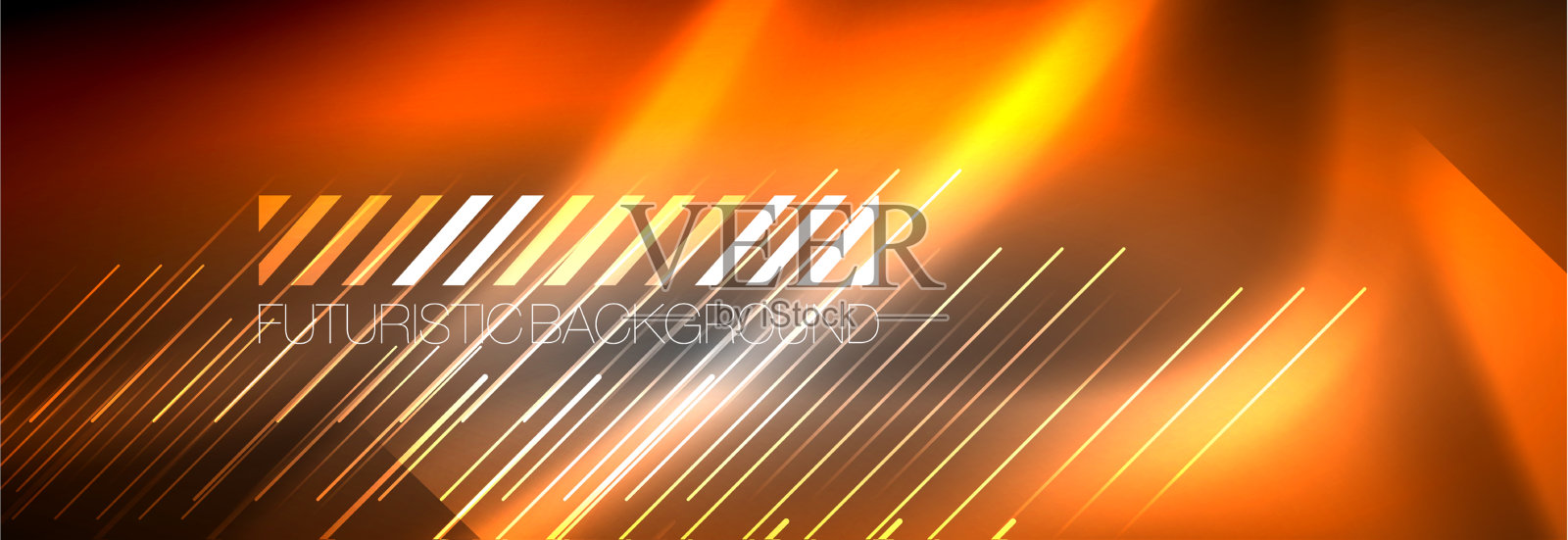 氖发光的线条，神奇的能量和光的运动插画图片素材