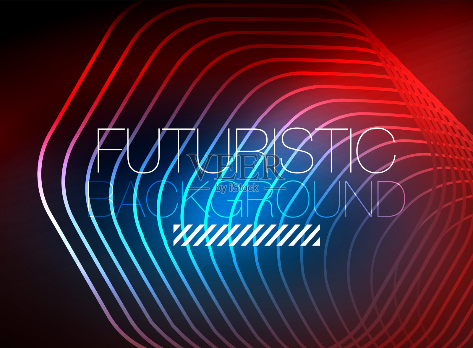 霓虹色方形轮廓线抽象背景插画图片素材