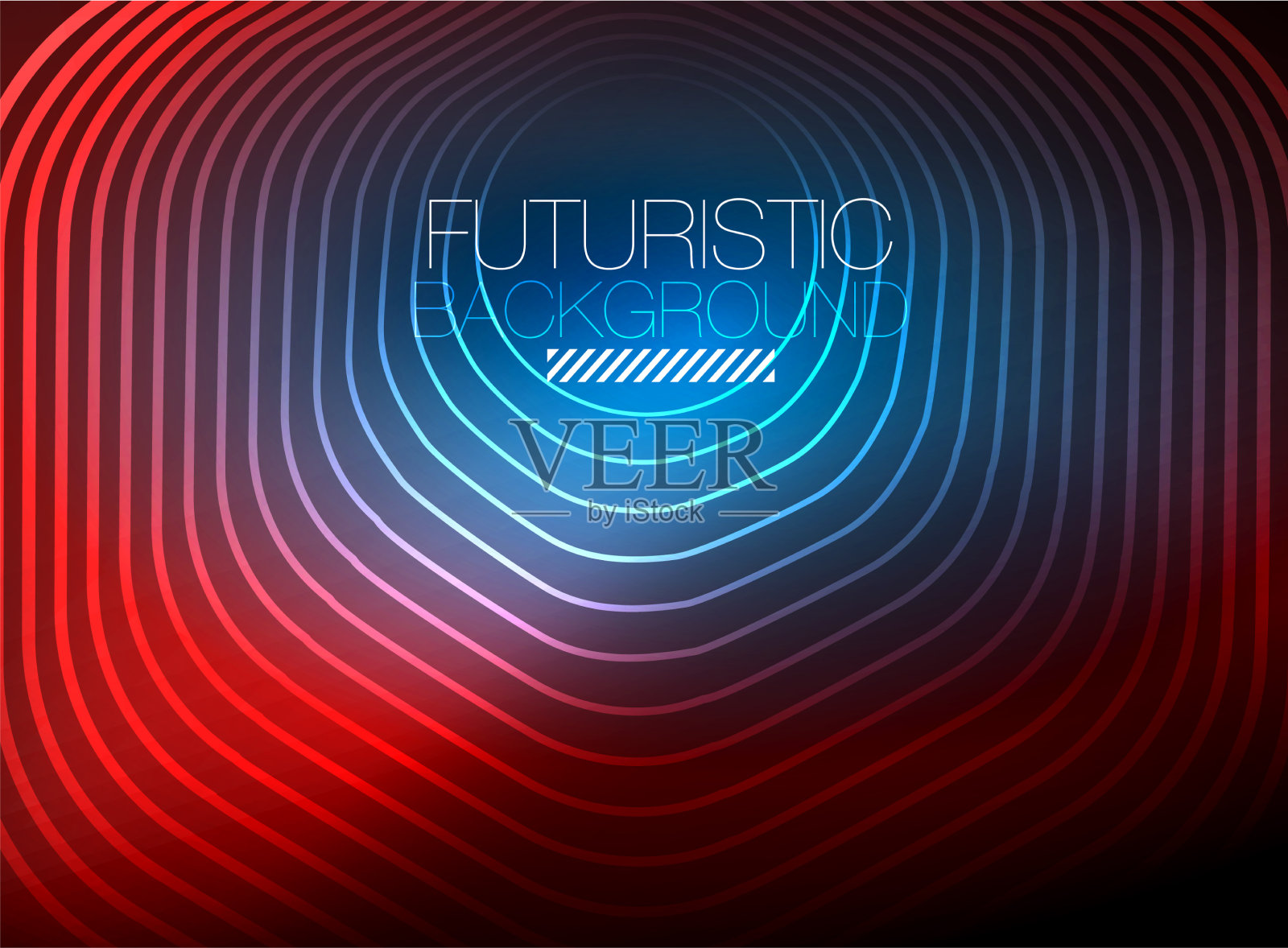 霓虹色方形轮廓线抽象背景插画图片素材