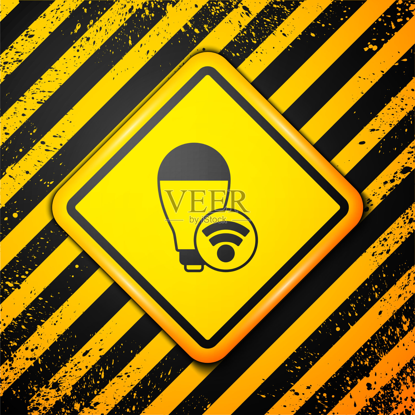 黑色智能灯泡系统图标隔离上插画图片素材