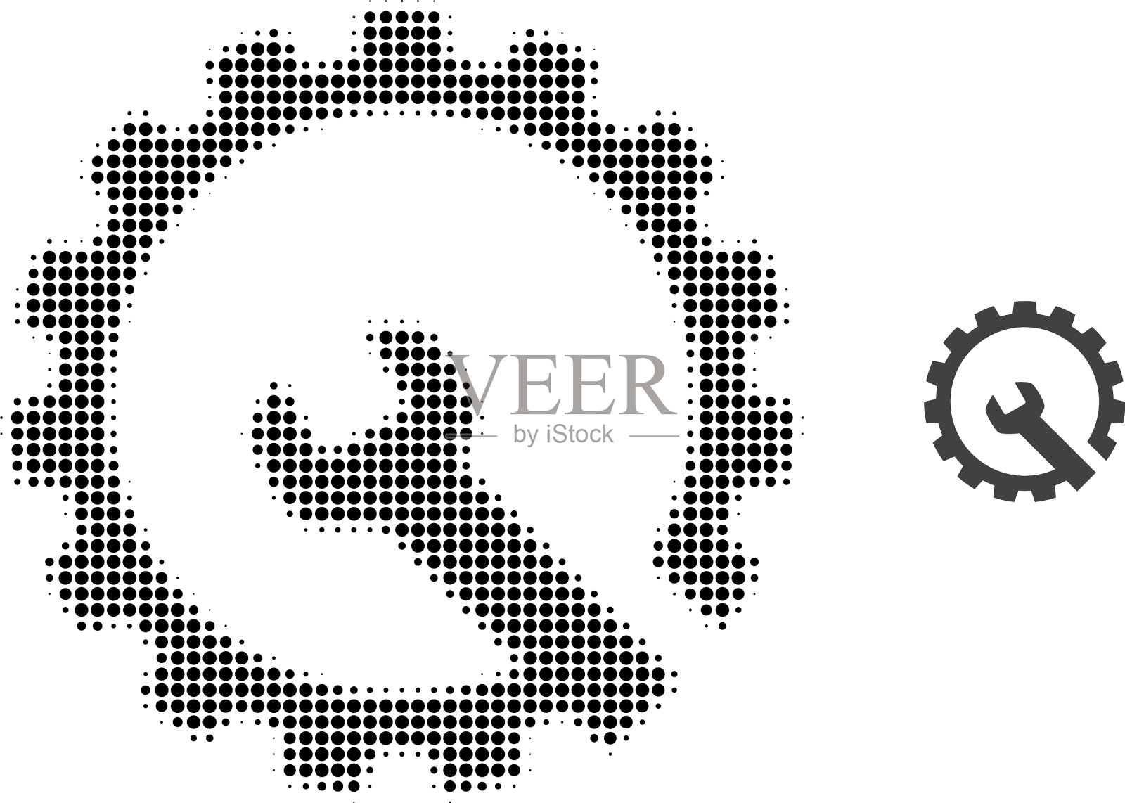 齿轮修理半色调点图标图标素材