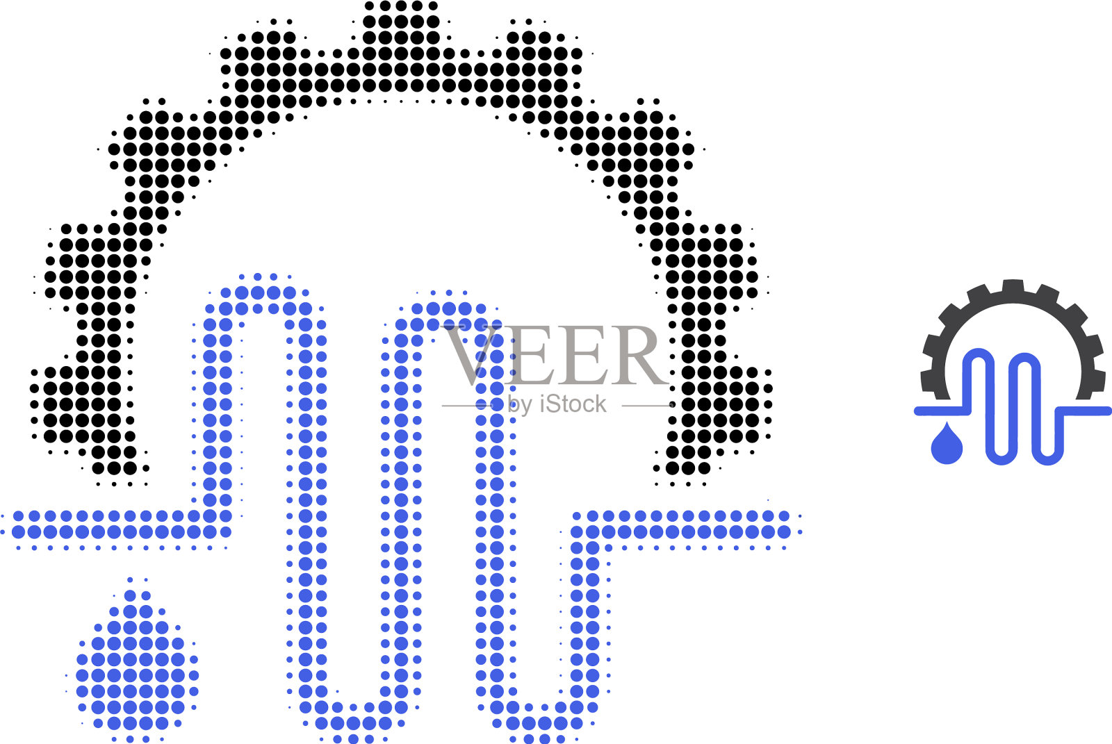 供水服务半色调点图标插画图片素材