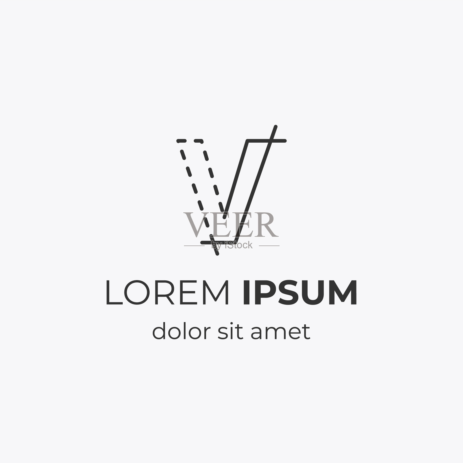 首字母v带有建筑元素插画图片素材