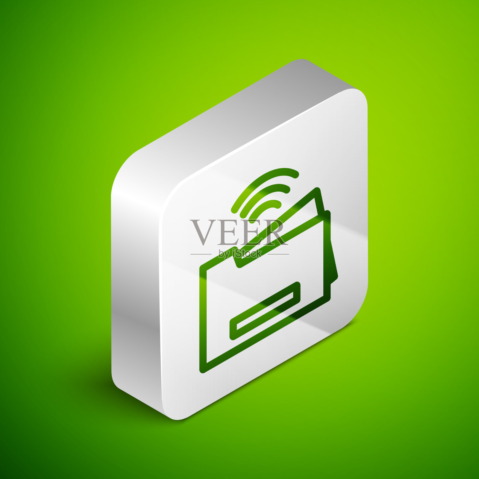 等距线智能打印机系统图标隔离插画图片素材