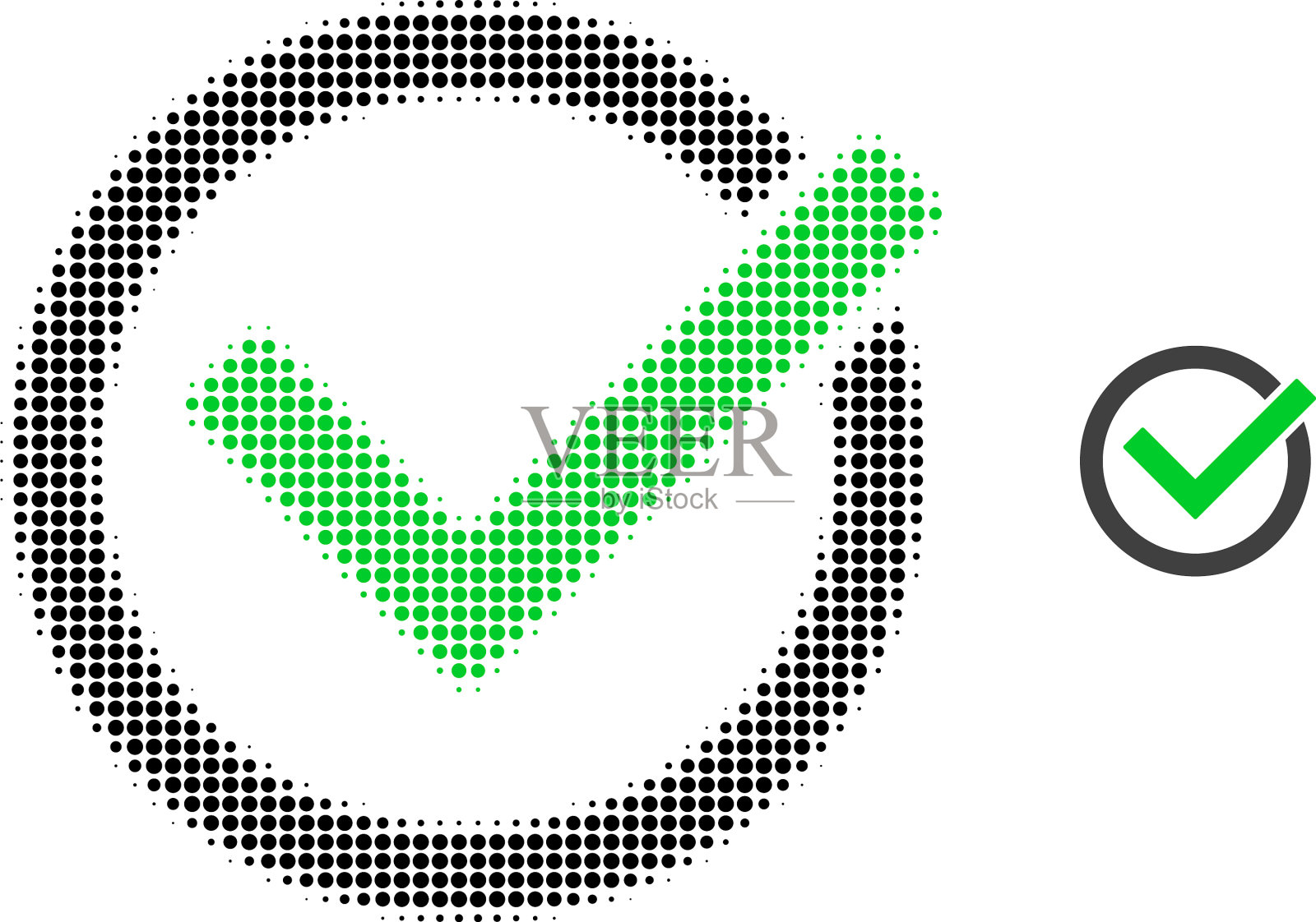 接受打勾半色调点图标图标素材