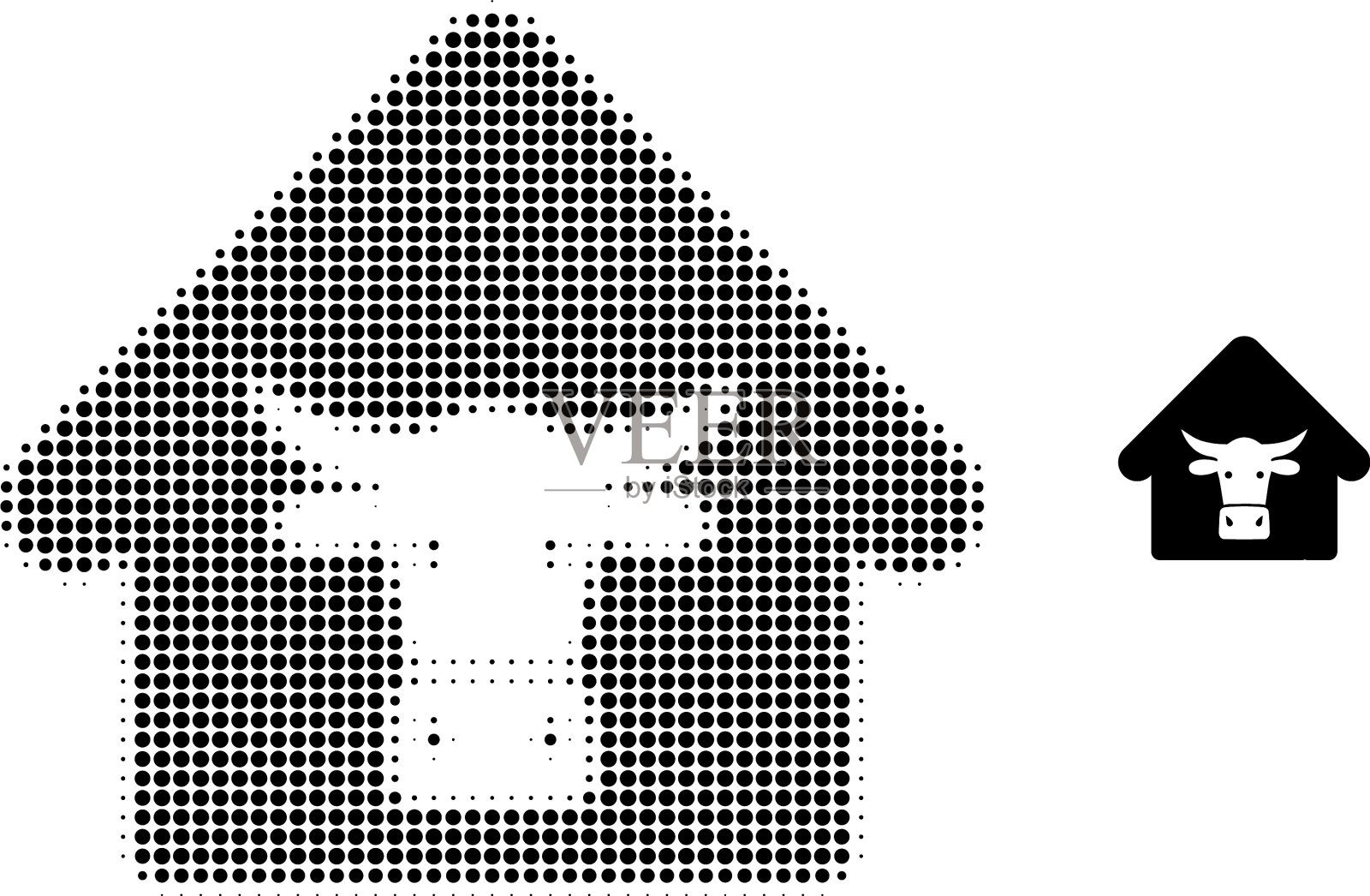 奶牛农场半色调点图标图标素材