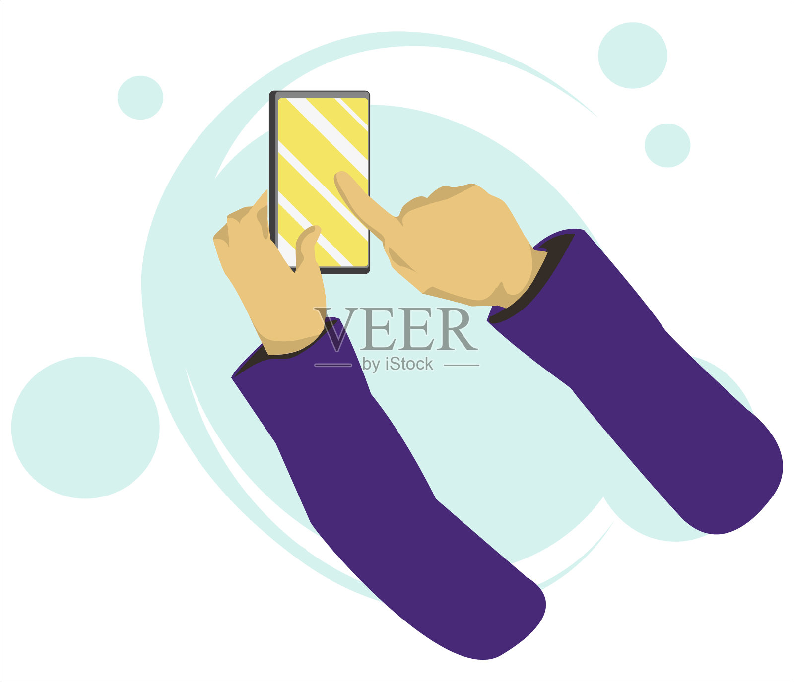 手握智能手机，触摸空白屏幕设计元素图片