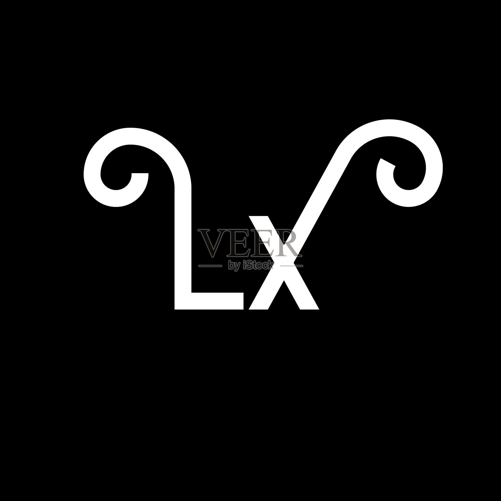 Lx字母标志设计的首字母Lx标志插画图片素材