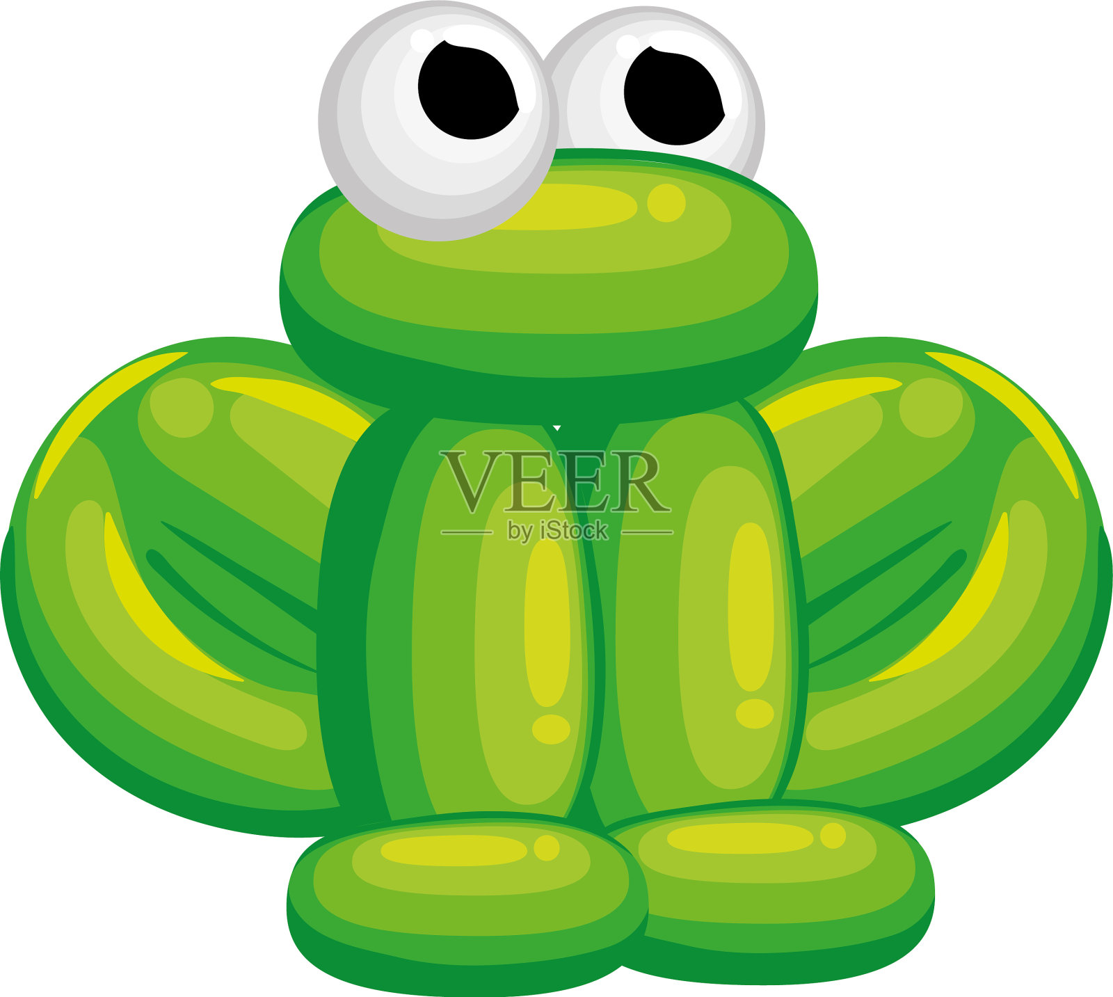 绿色的小青蛙气球设计元素图片