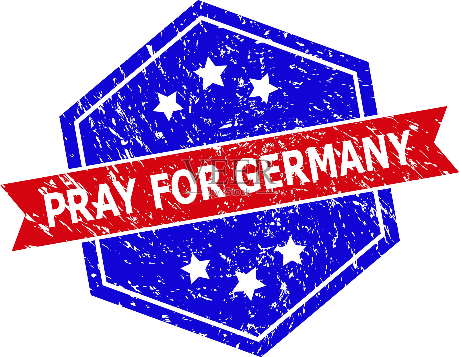 六角双色为德国祈祷邮票用插画图片素材