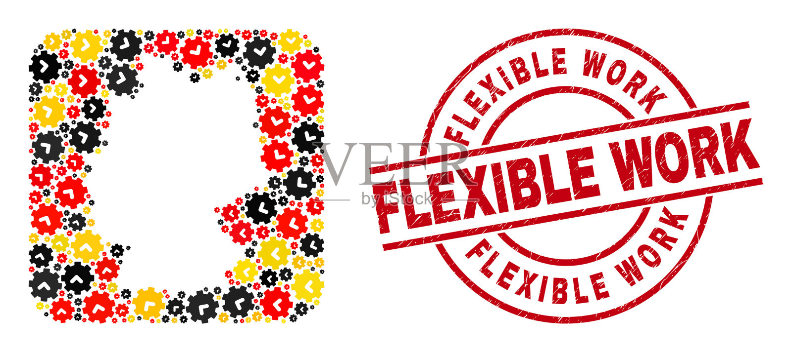 灵活工作遇险徽章和德国地图洞插画图片素材