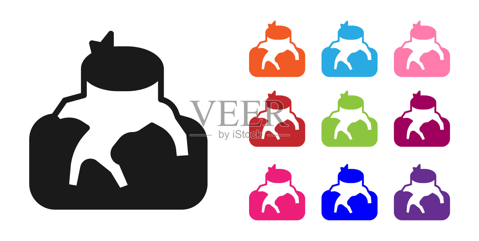 黑色森林砍伐图标孤立在白色图标素材