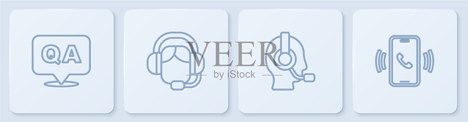 用耳机设置线上问答员图标素材