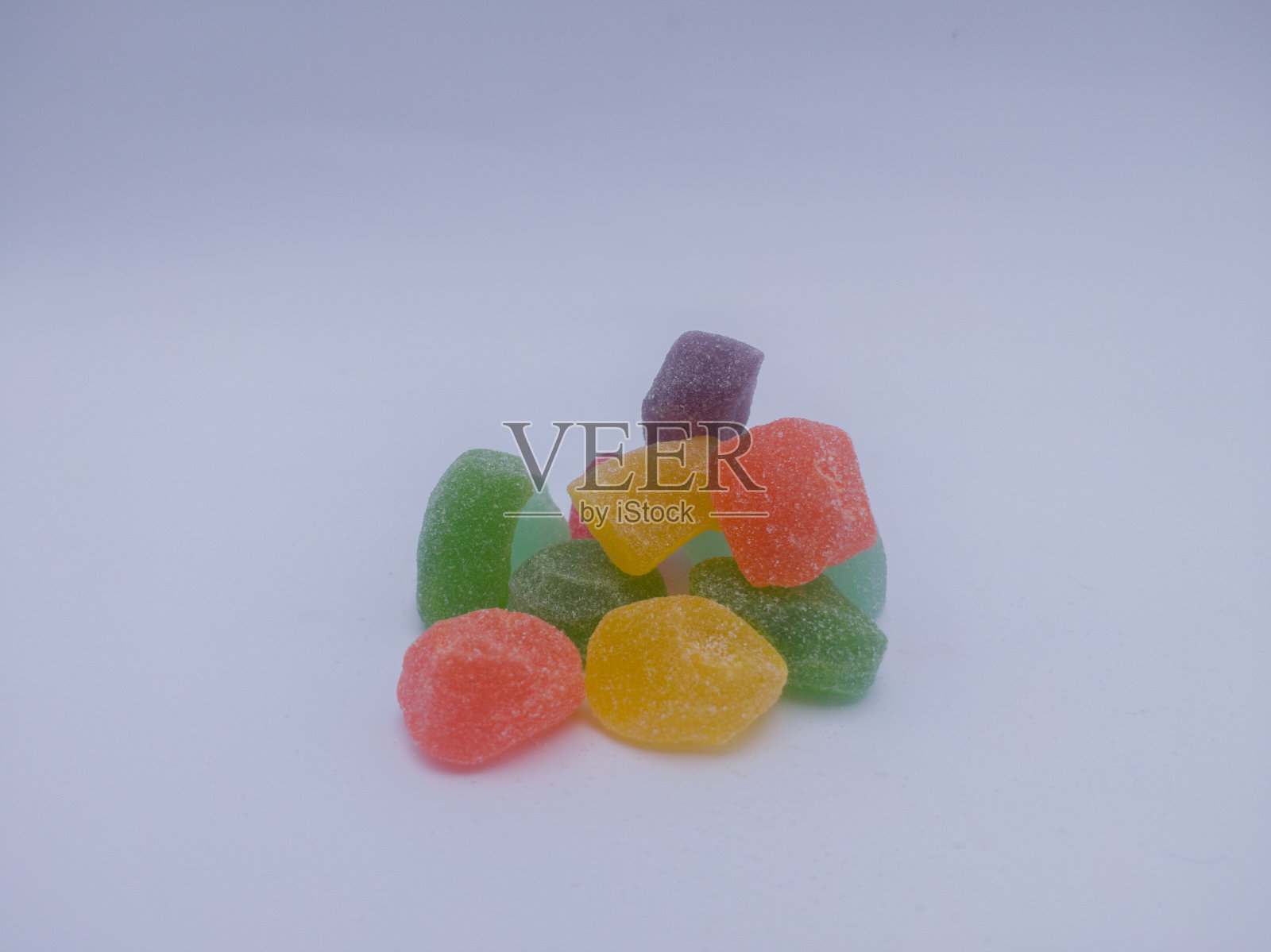 水果果酱糖果，果冻糖果孤立在白色背景上照片摄影图片