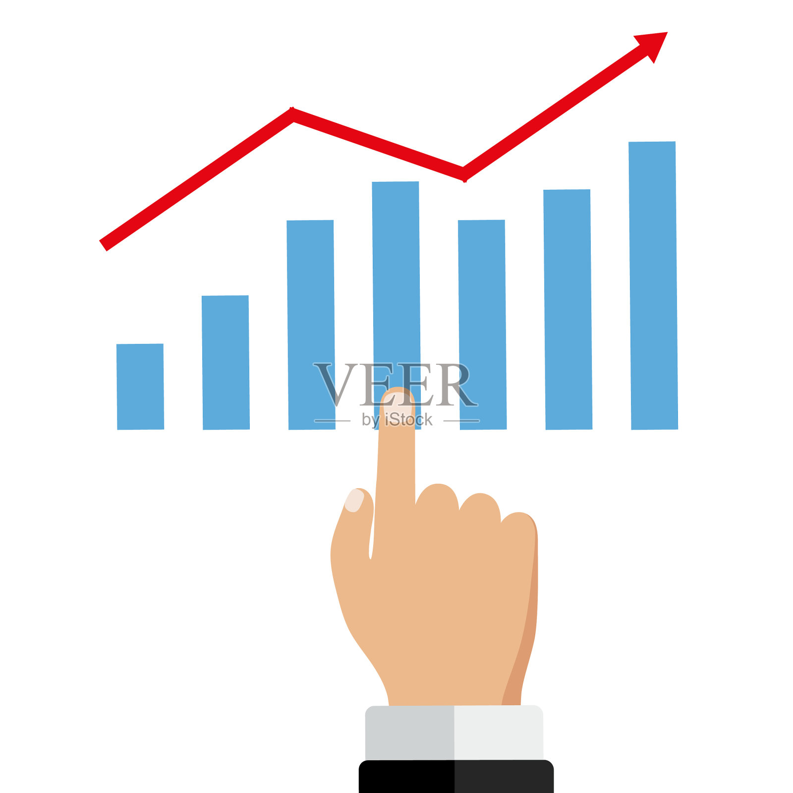 商人经营财务成长图插画图片素材