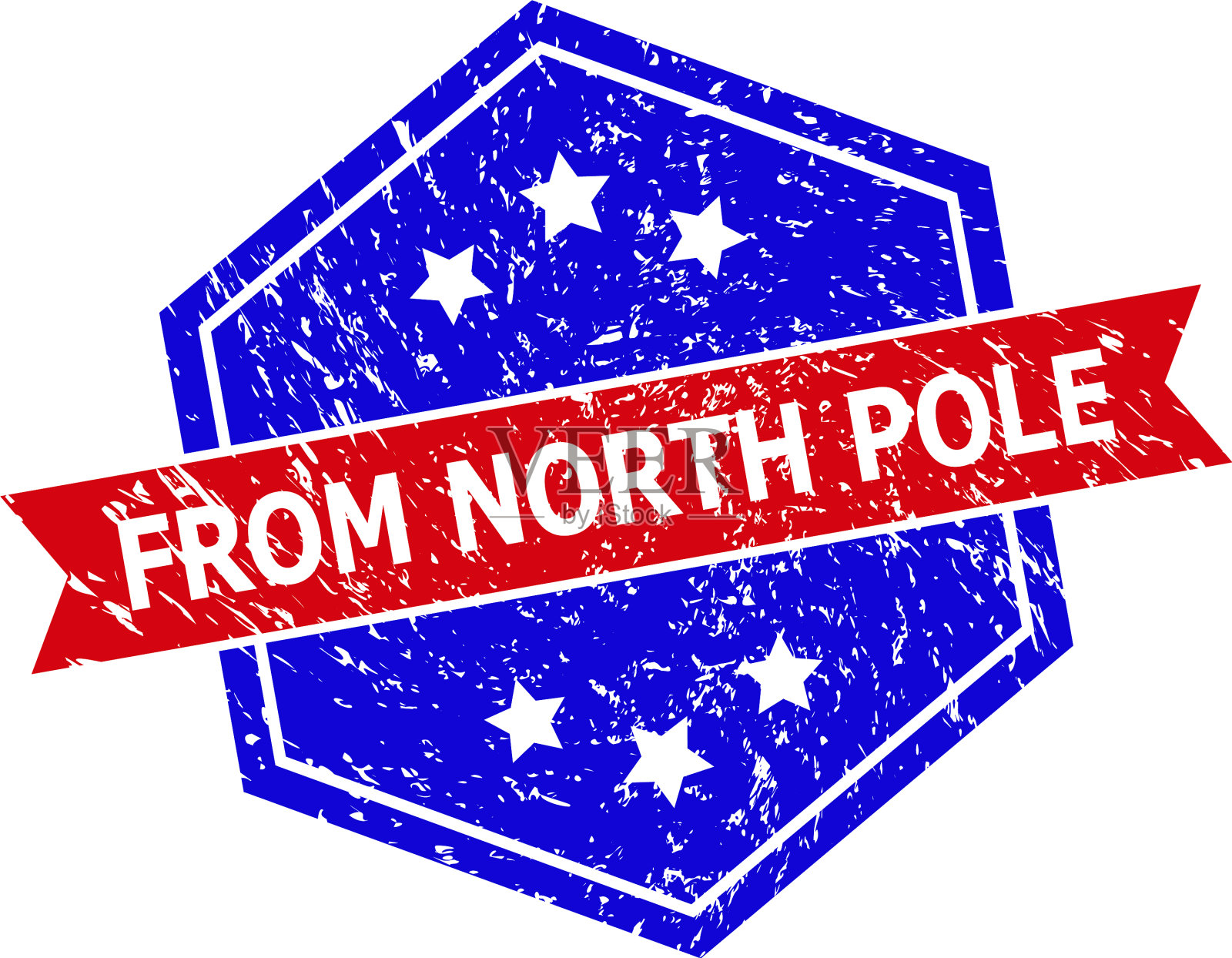 来自北极的六角双色印章插画图片素材