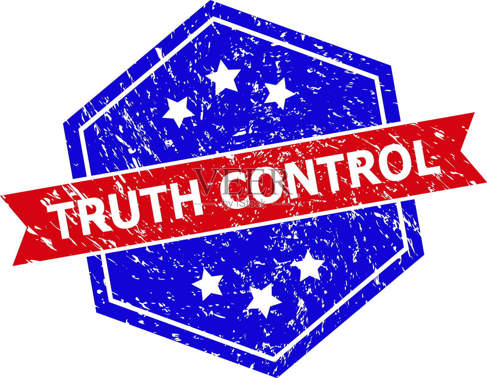 用橡胶制成的六角二色真伪控制图章插画图片素材