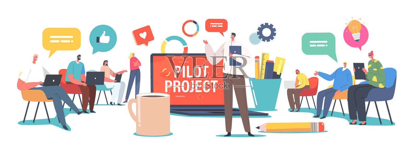 董事和员工的焦点小组会议很小设计元素图片