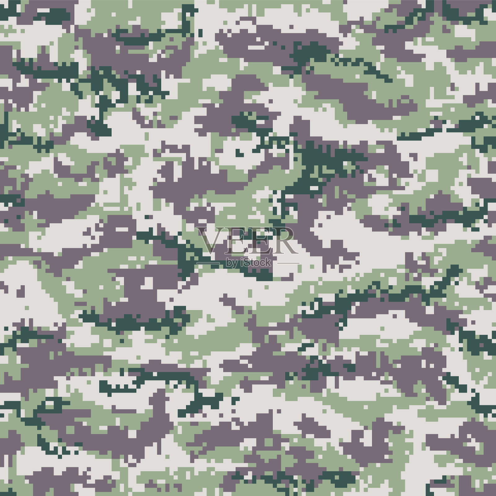 绿灰色数码迷彩无缝图案插画图片素材