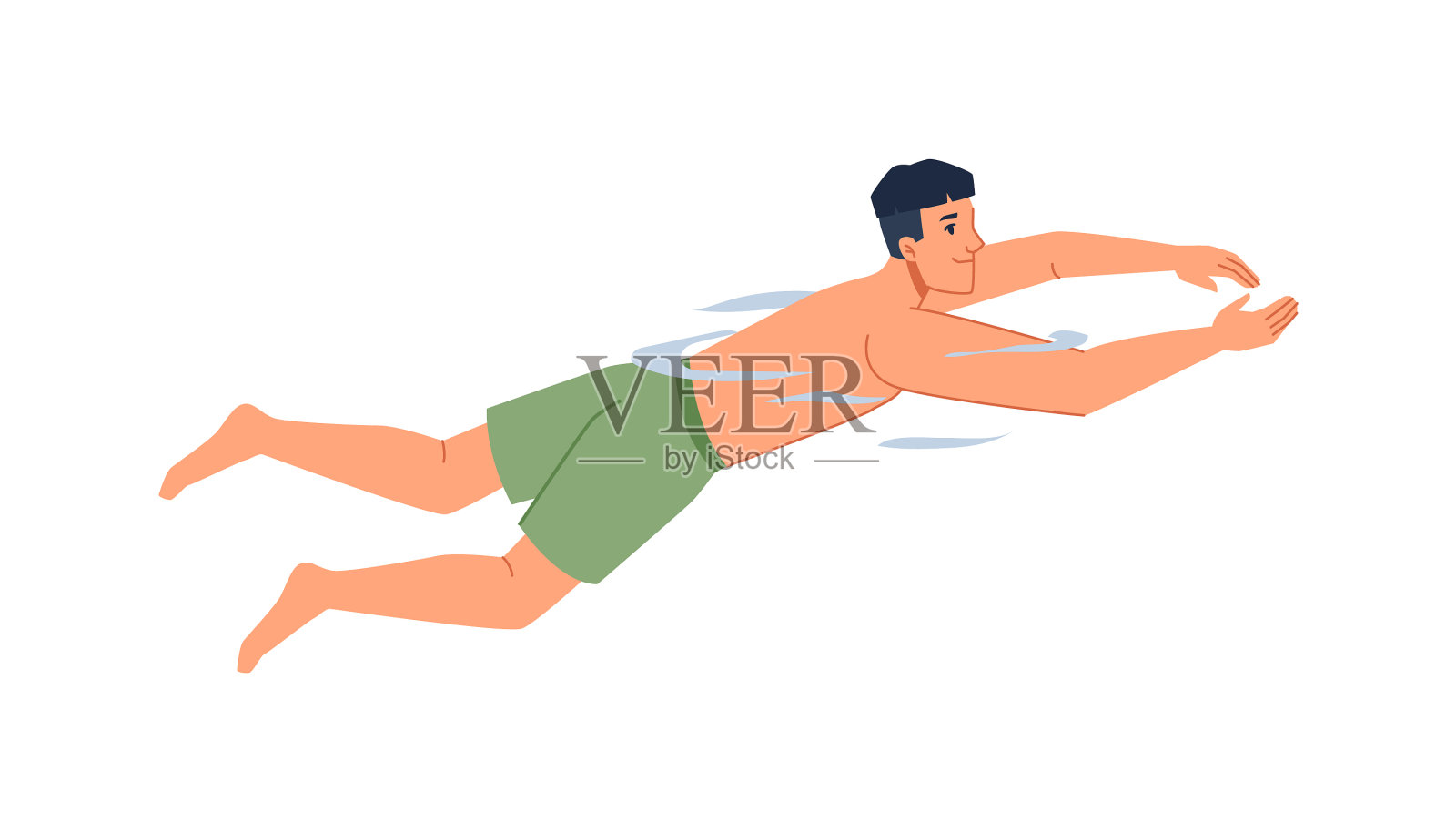 游泳的人，男人穿着短裤在游泳池里游泳设计元素图片