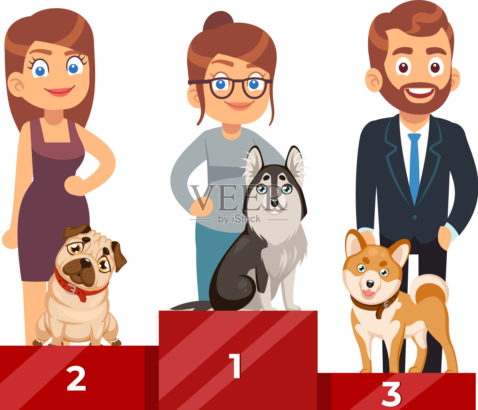 狗狗向人们展示纯种宠物的可爱设计元素图片