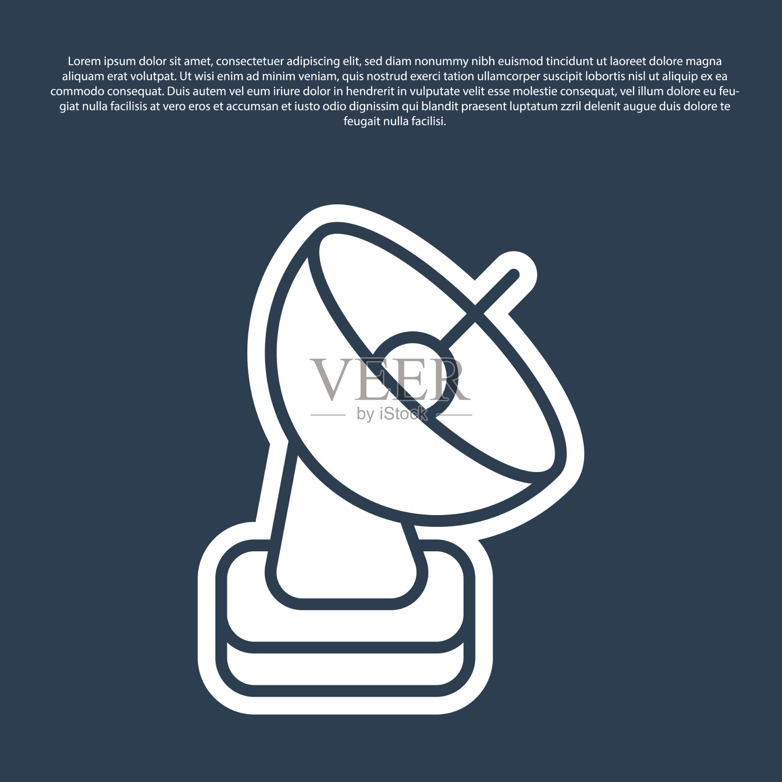 蓝线雷达图标孤立在蓝色背景插画图片素材