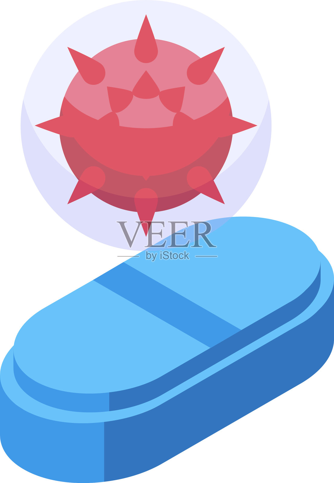 抗生素抗性图标等距风格插画图片素材