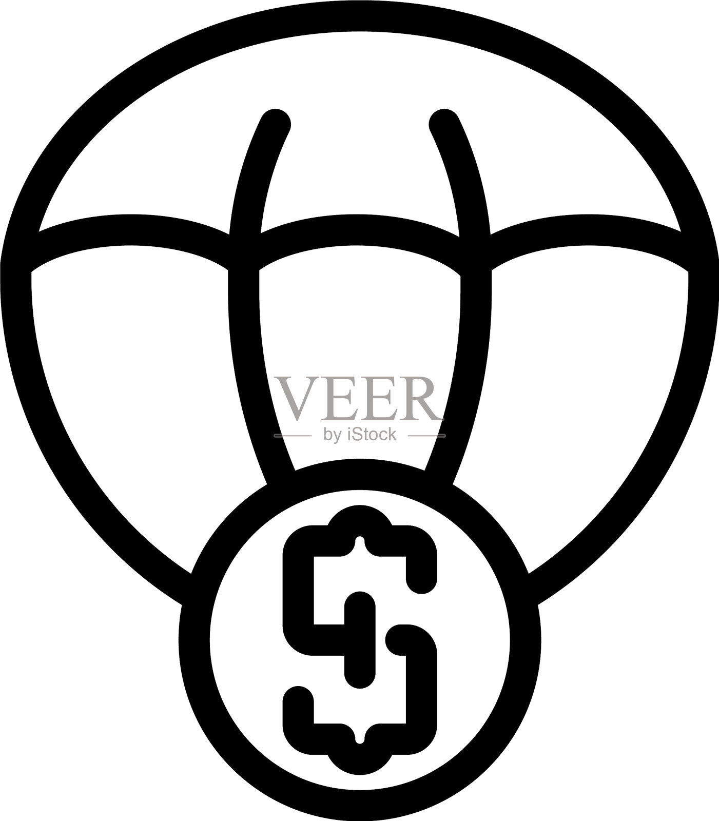 慈善钱图标轮廓风格插画图片素材