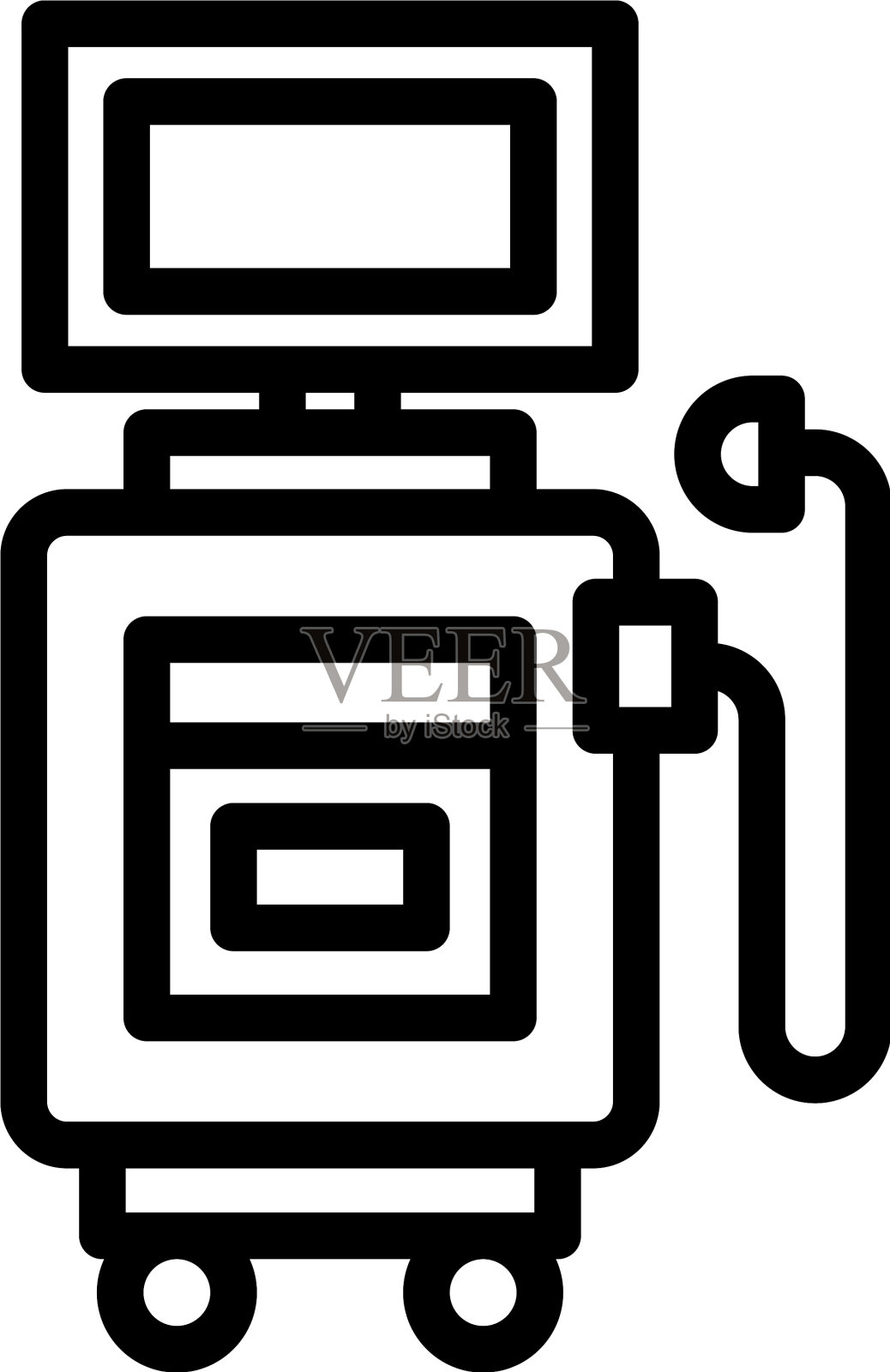 超音波机图标轮廓风格插画图片素材