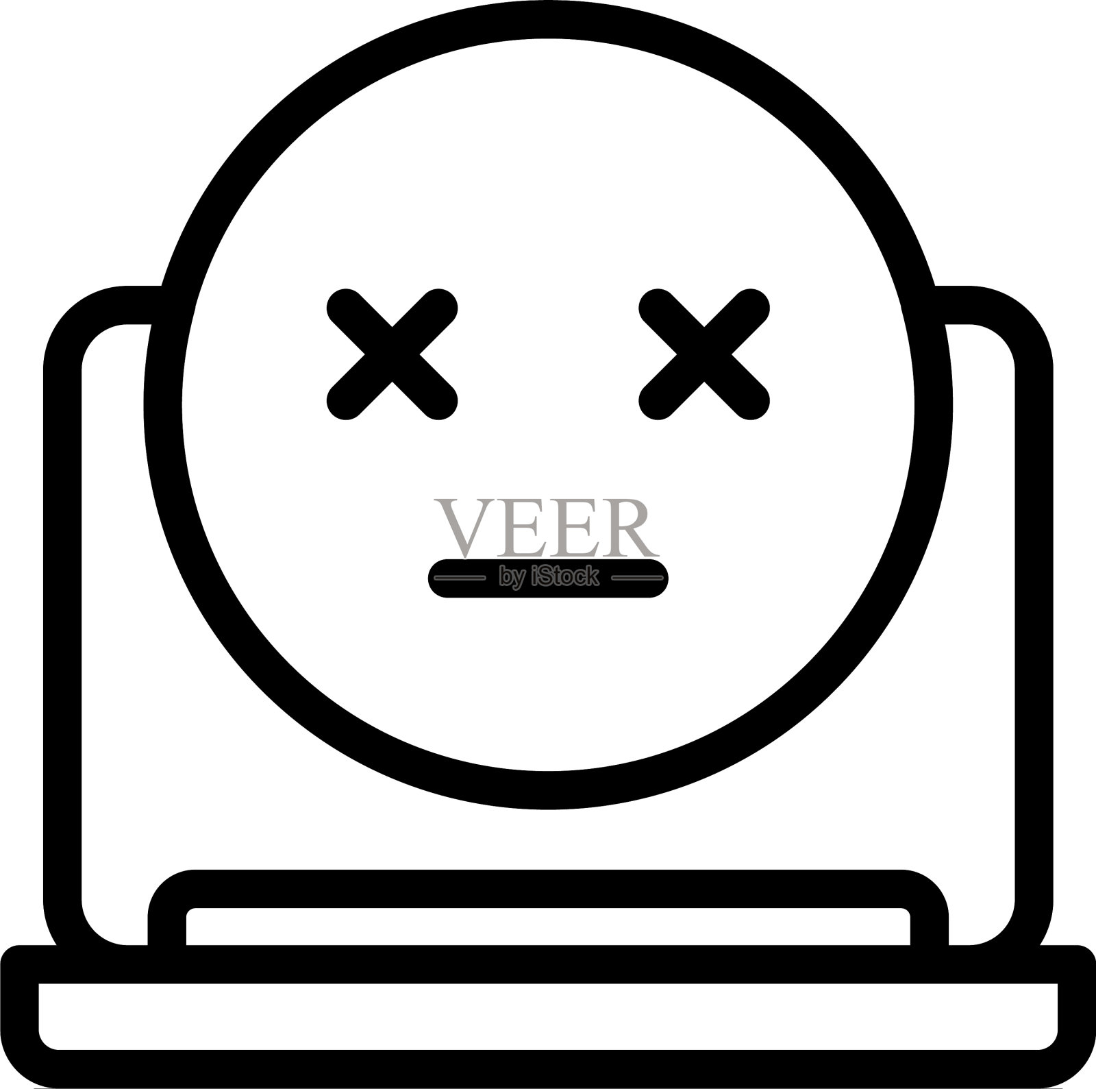 病态的笔记本图标轮廓风格插画图片素材