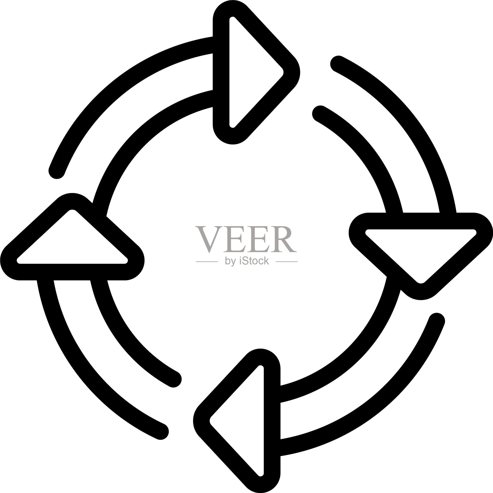 图标轮廓样式的再生箭头图标素材