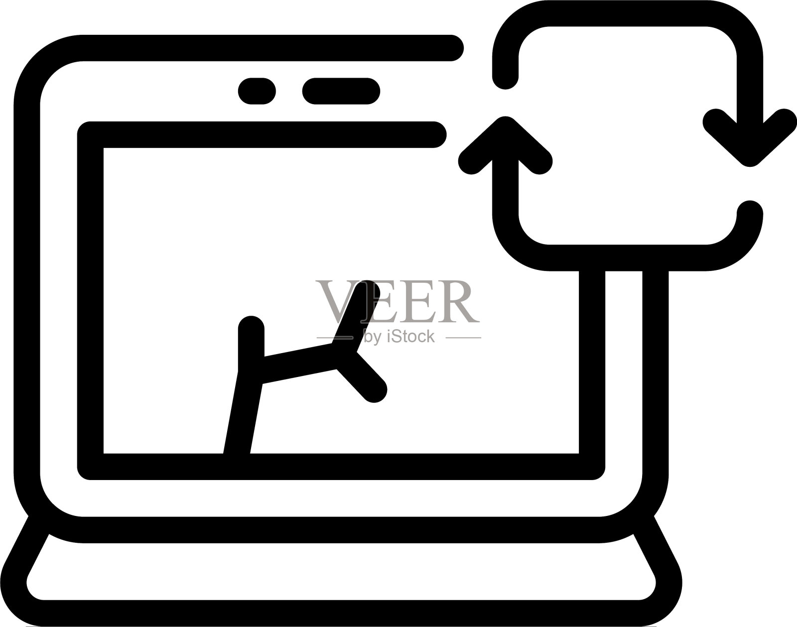 升级电脑图标轮廓样式图标素材