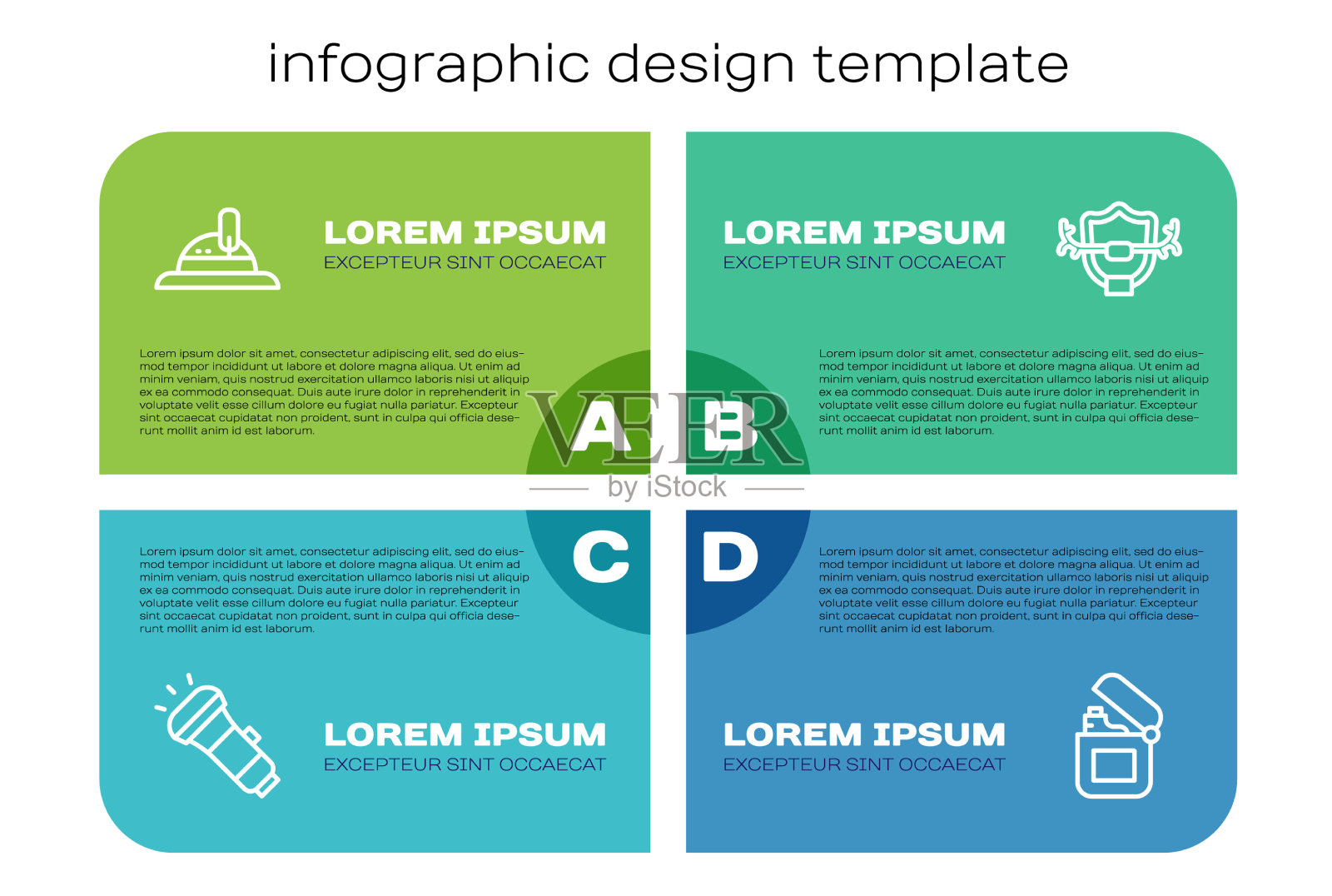设线手电筒、猎人帽打火机和鹿插画图片素材