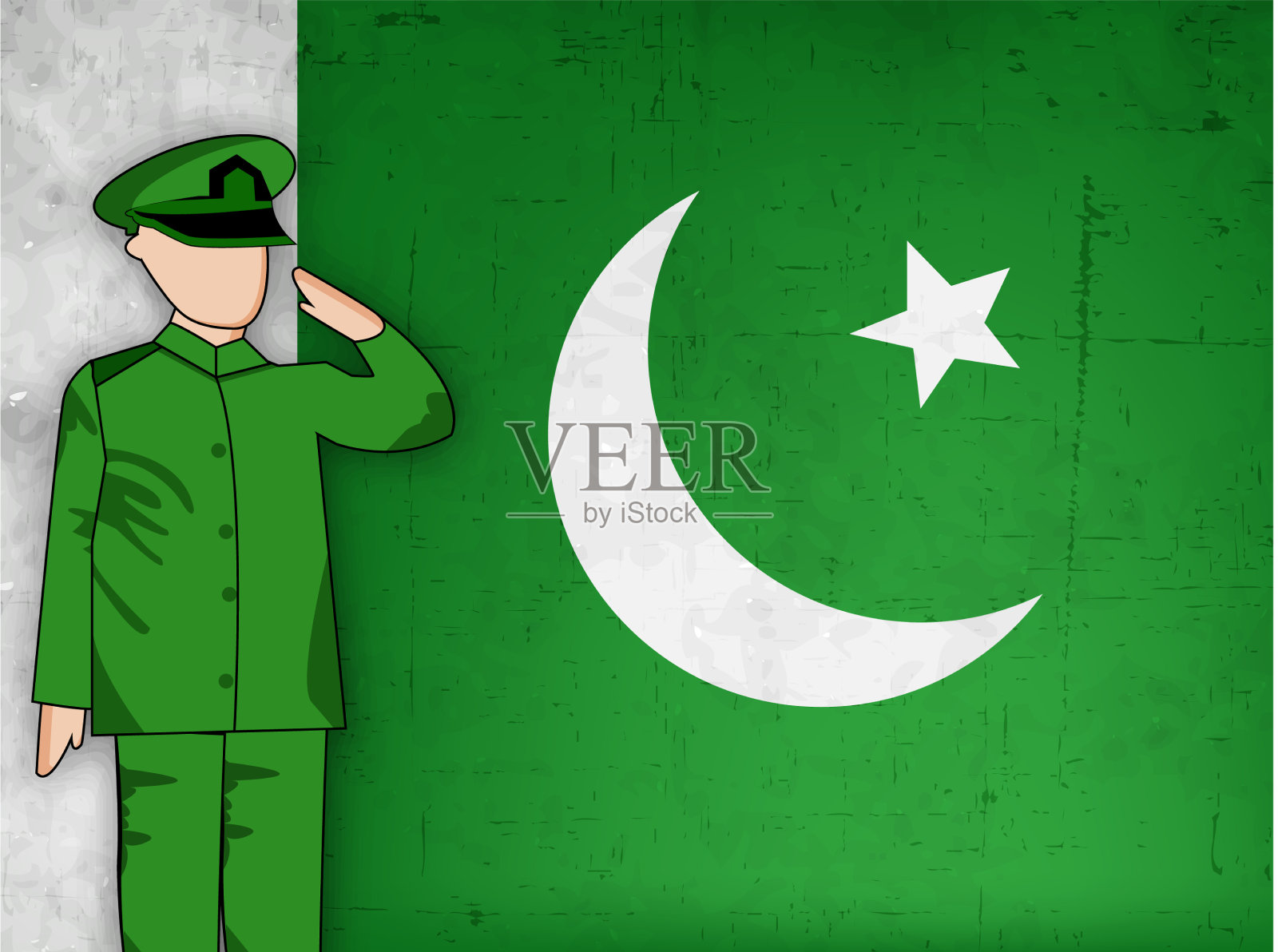 巴基斯坦国防的一天插画图片素材