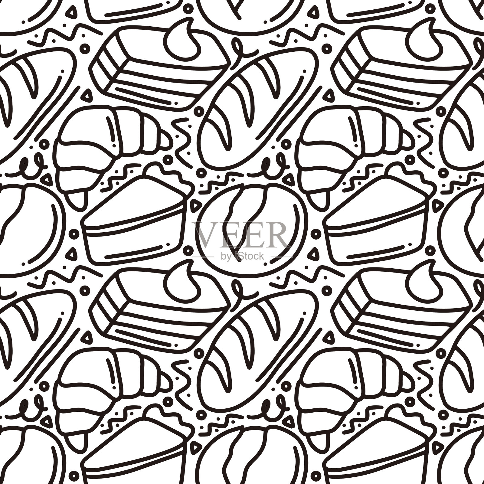 艺术装饰糕点手绘背景插画图片素材