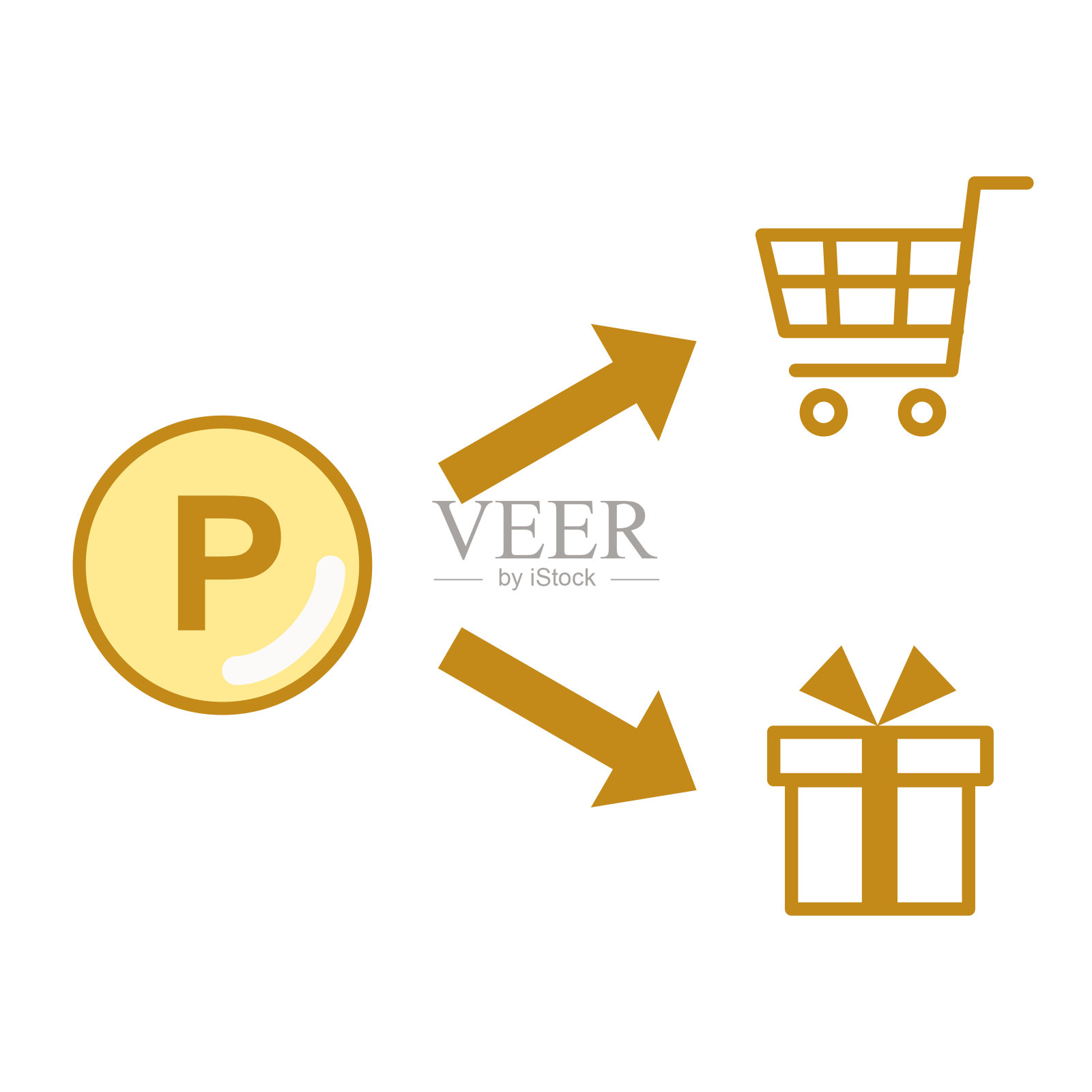 这是一个说明如何使用你积累的点数。插画图片素材