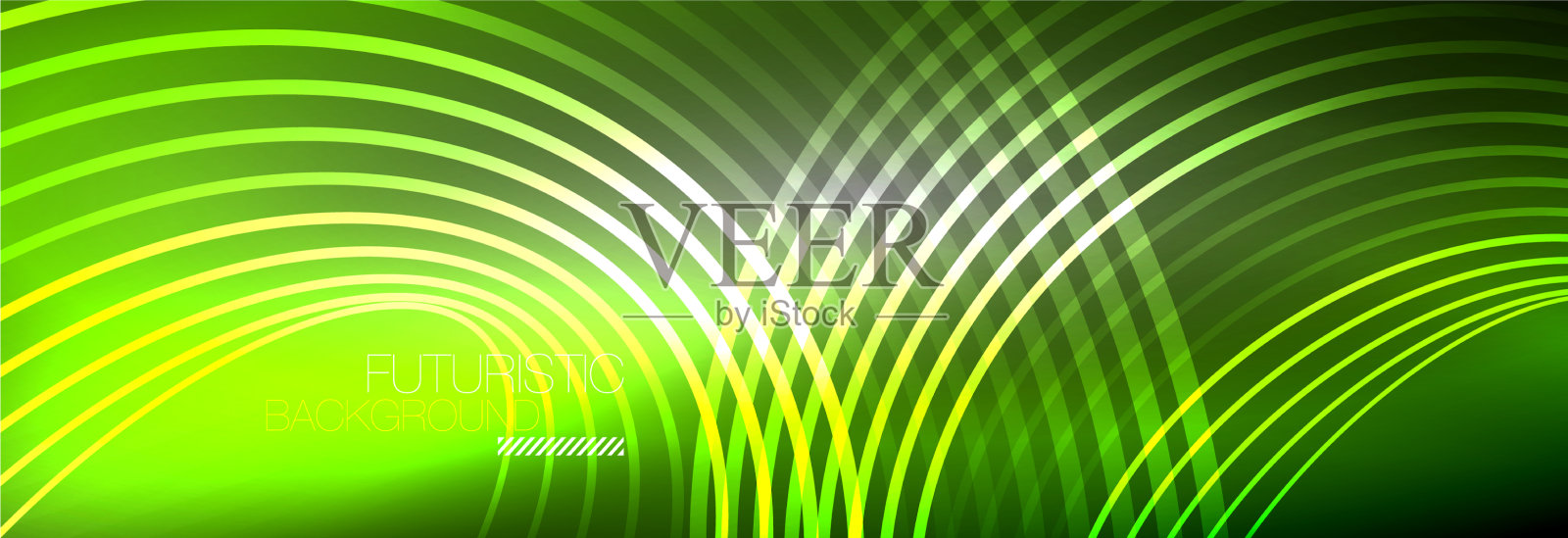 暗抽象背景与发光的霓虹灯圈插画图片素材