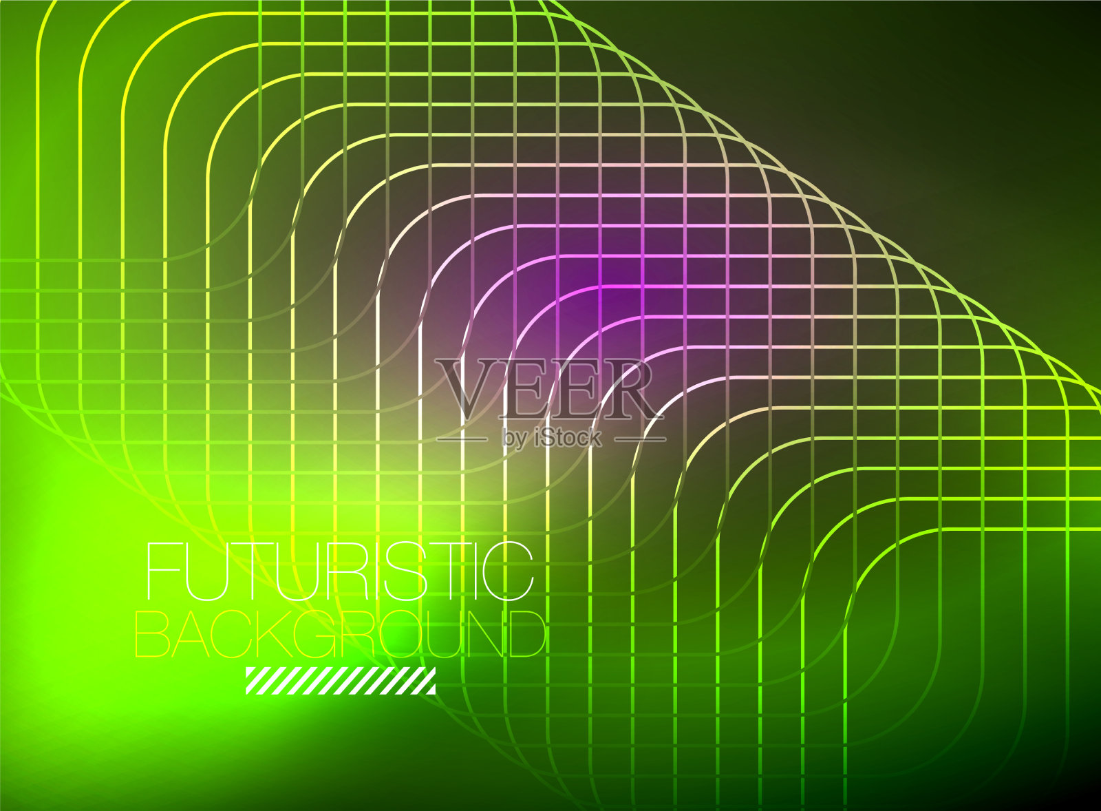 霓虹色方形轮廓线抽象背景插画图片素材