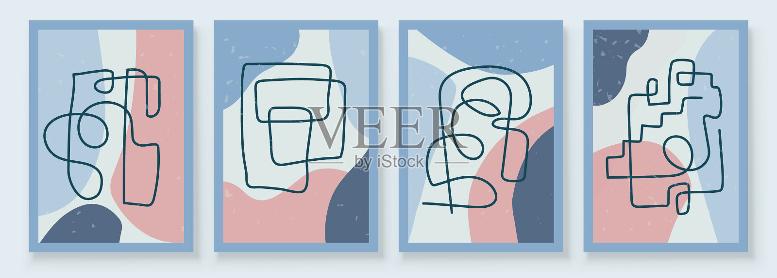 现代抽象艺术的有机集合插画图片素材