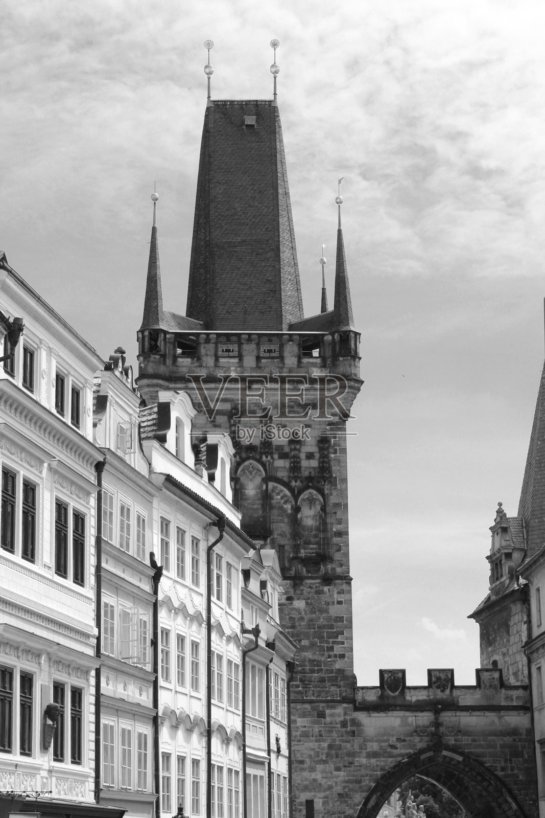 布拉格的历史塔照片摄影图片