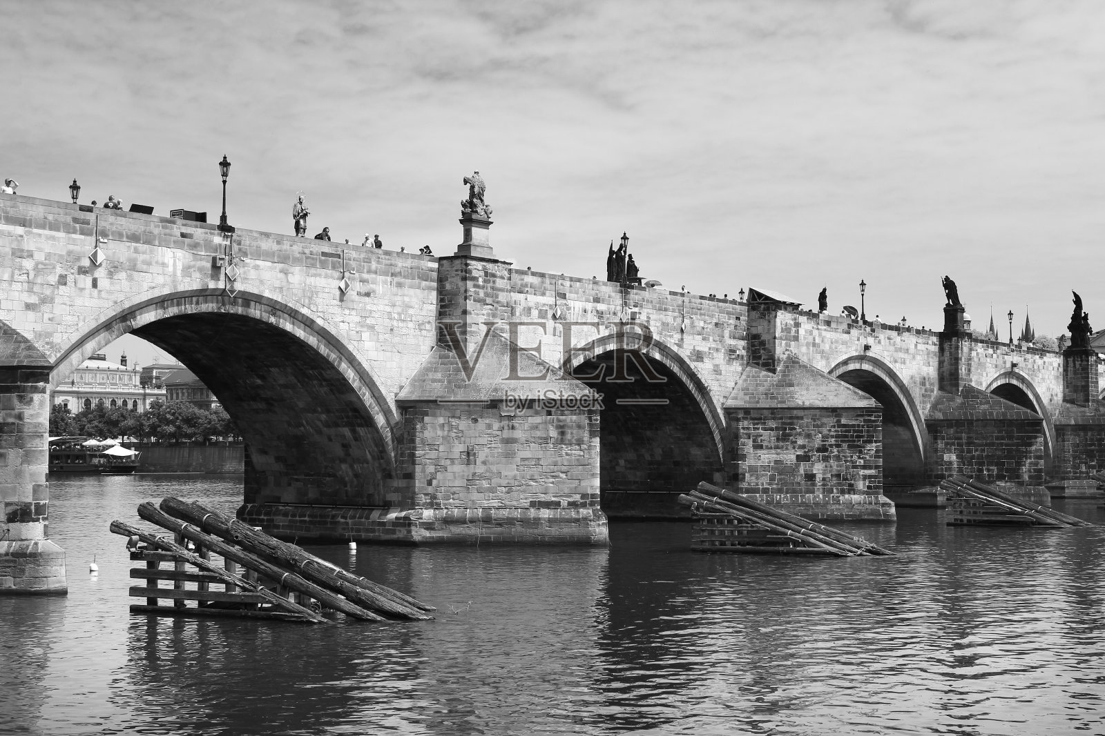 查理大桥,细节照片摄影图片